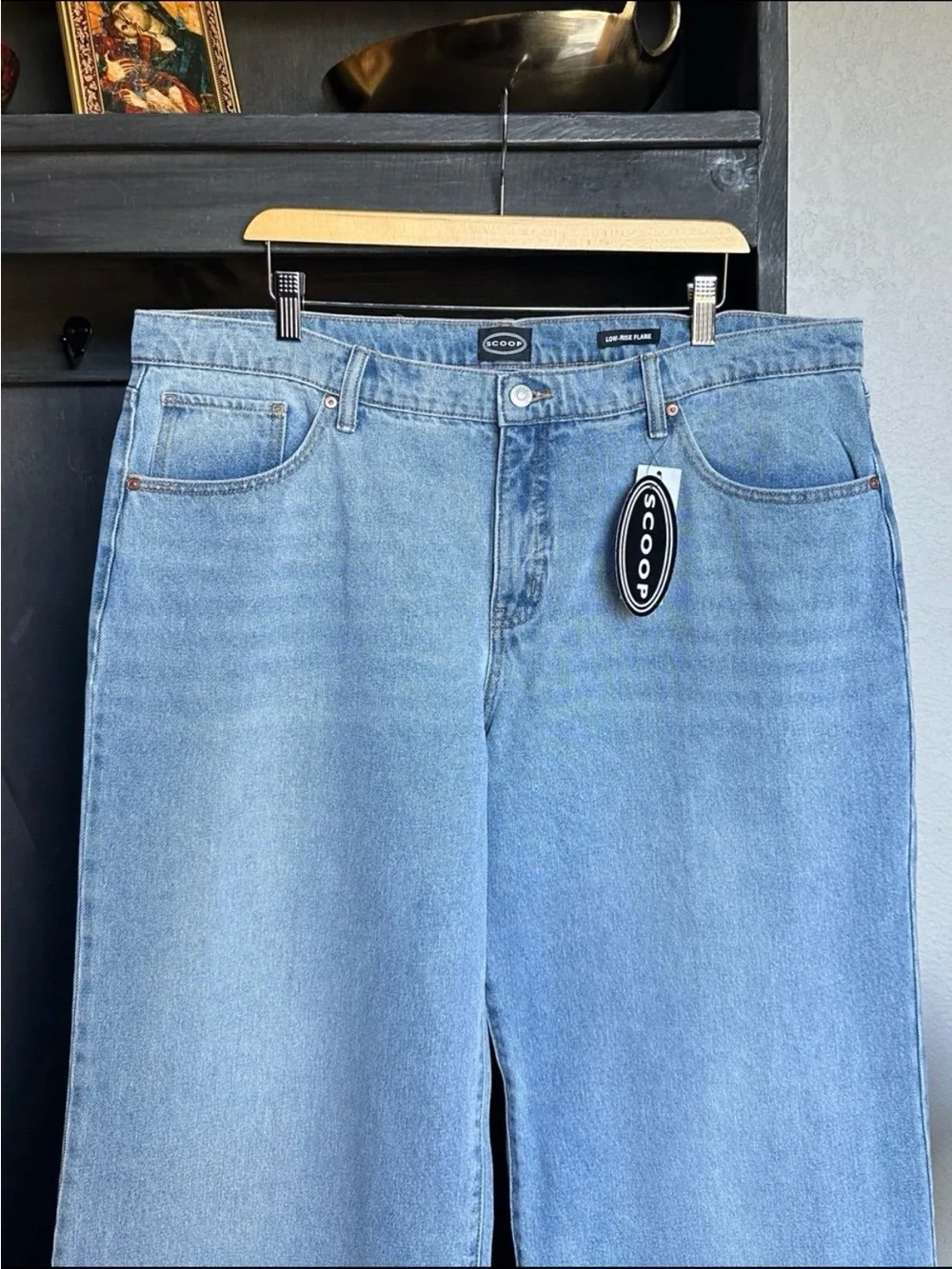 SCOOP Womens Plus Size Wide Leg Jeans - Slouchy Low Rise Size 18